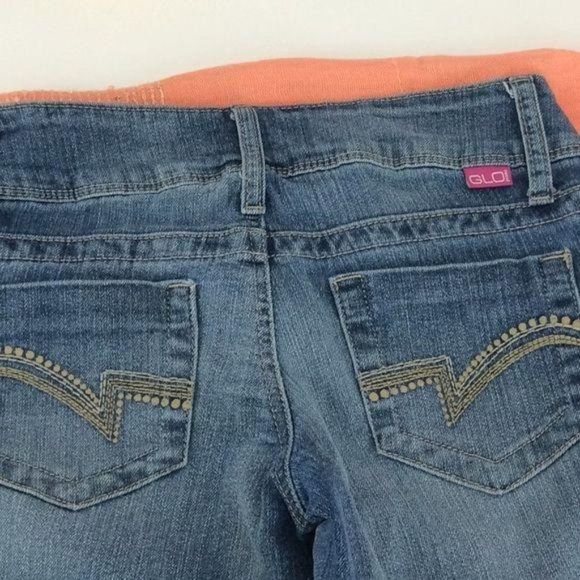 Glo Juniors Rolled Hem size 1 double button blue Jean Shorts - Picture 3 of 7